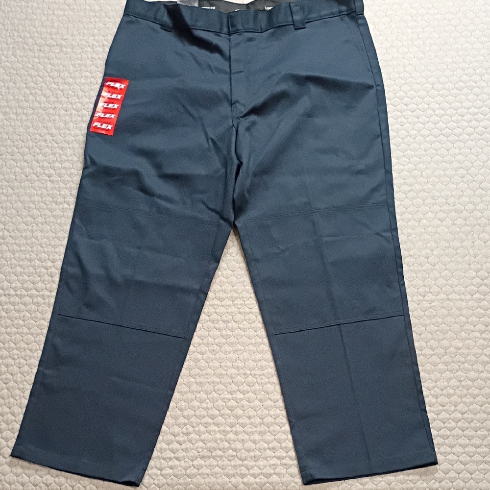 Dickies Double -Knee Navy Flex Work Chinos 44 X 32 NEW WITH TAGS